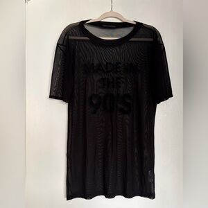 Black 'Made in the 90s' Mesh Oversized T-Shirt